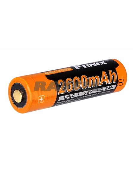 Bateria recargable 18650 Li-Ion 3.6V 2600 mAh.