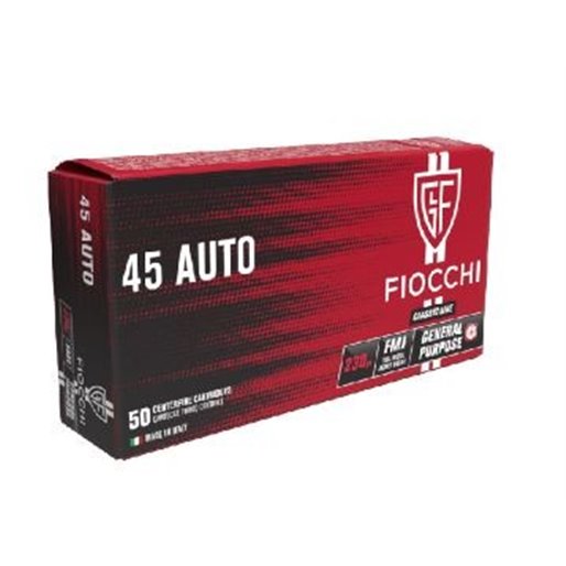 Munición Fiocchi 45 ACP FMJ 230 gr.