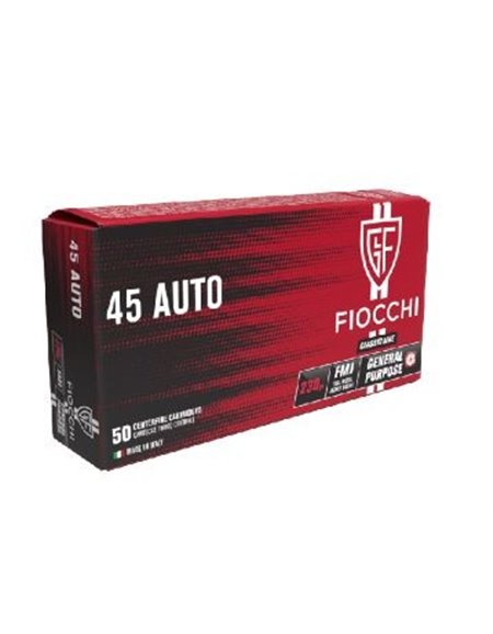 Munición Fiocchi 45 ACP FMJ 230 gr.