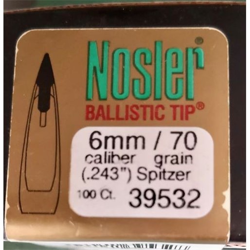 Puntas Nosler Ballistic Tip 6 mm