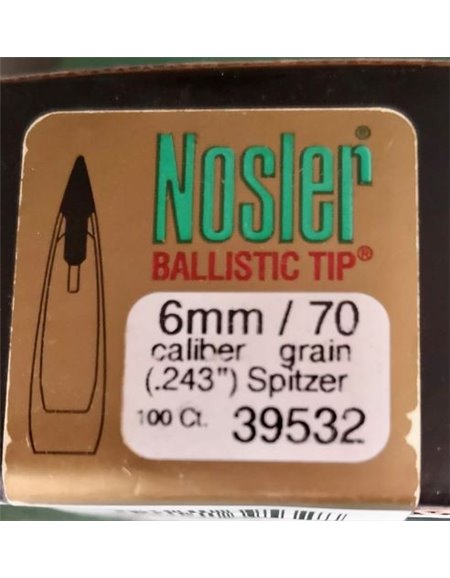 Puntas Nosler Ballistic Tip 6 mm