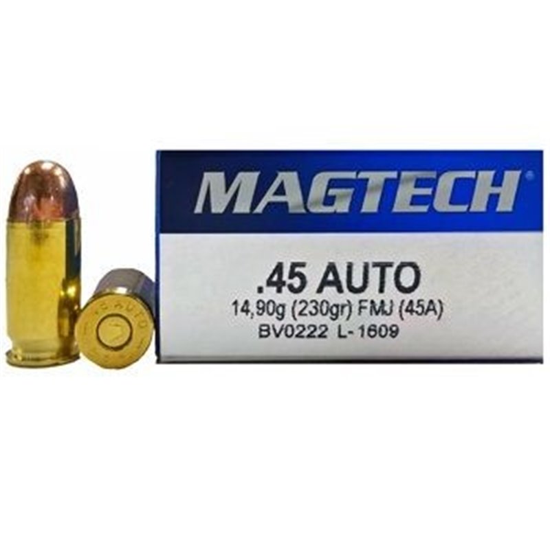 Munición Magtech .45 ACP FMJ 230 GR.