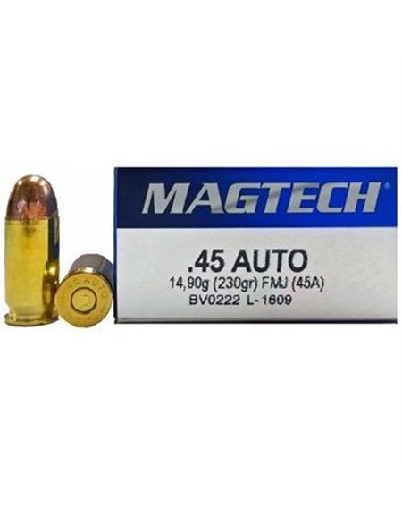 Munición Magtech .45 ACP FMJ 230 GR.