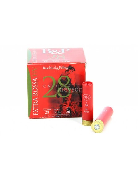 Cartucho Baschieri & Pellagri  Extra Rossa 28, 26GR.