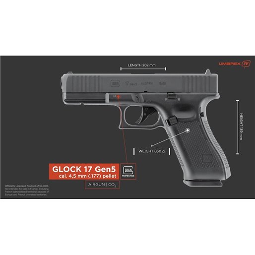 Pistola CO2 Glock 17 Gen5 Blowback Pellets