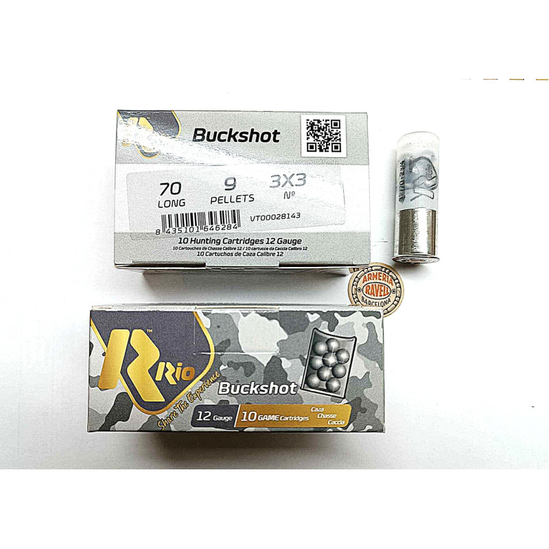 Cartucho RIO Royal Buckshot 9 Postas (3x3) 12/70