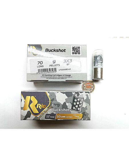 Cartucho RIO Royal Buckshot 9 Postas (3x3) 12/70